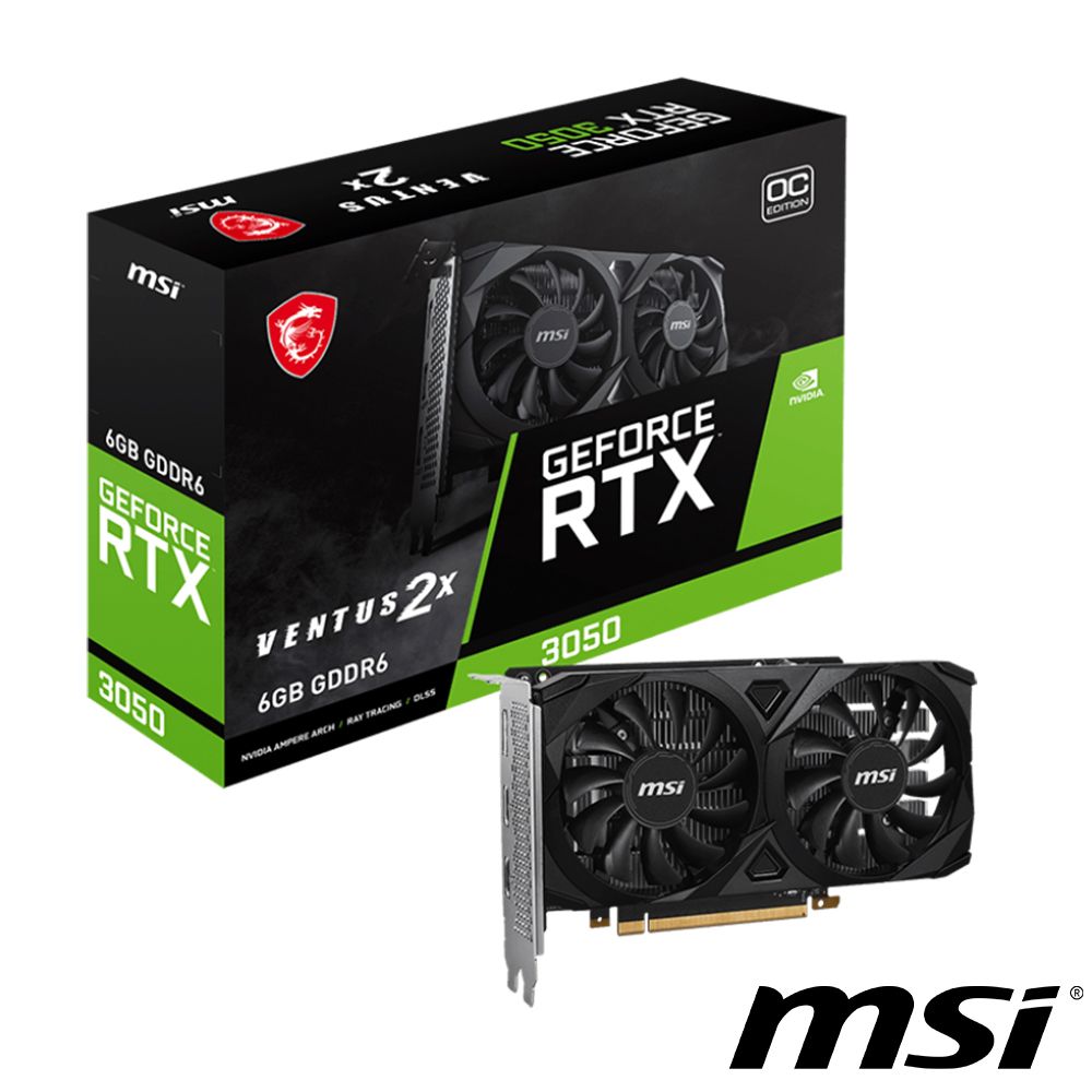 MSI 微星  GeForce RTX 3050 VENTUS 2X 6G OC 顯示卡 1